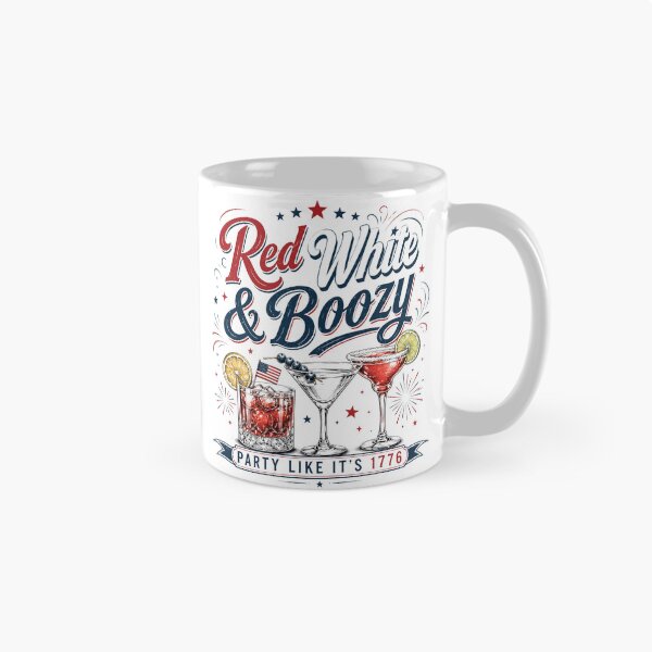 Aperçu de l'œuvre Soirée vintage rouge, blanche et alcoolisée, amusante et arrosée aux États-Unis. Boissons pour adultes. créée et vendue par schoolofbullies.