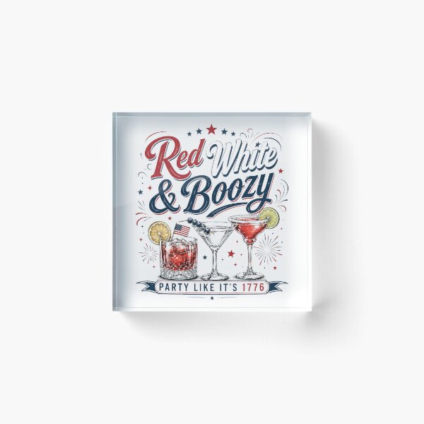 Item preview, vintage Red White and Boozy, Funny Party in the USA Adult Drinking designed and sold by schoolofbullies.