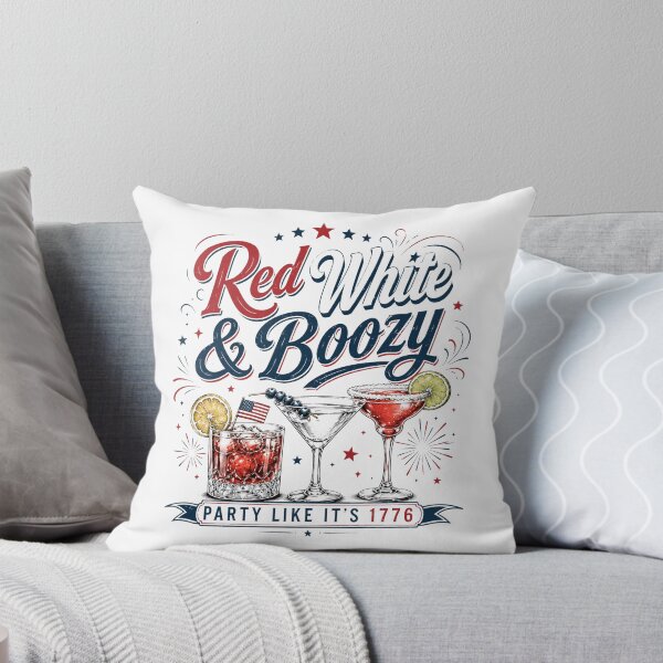 Item preview, vintage Red White and Boozy, Funny Party in the USA Adult Drinking designed and sold by schoolofbullies.