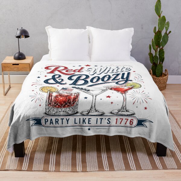 Item preview, vintage Red White and Boozy, Funny Party in the USA Adult Drinking designed and sold by schoolofbullies.