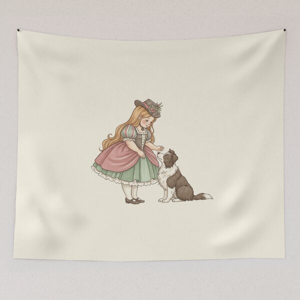 Item preview, A Loyal Friend: Girl and Dog designed and sold by Pasteltone.