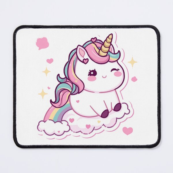 Item preview, Kawaii Chubby Unicorn Rainbow Cloud Cute Pastel Magical Unicorn Sticker Art designed and sold by Cosmic Zodiac Studio.