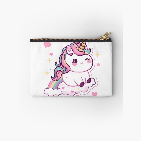Item preview, Kawaii Chubby Unicorn Rainbow Cloud Cute Pastel Magical Unicorn Sticker Art designed and sold by Cosmic Zodiac Studio.