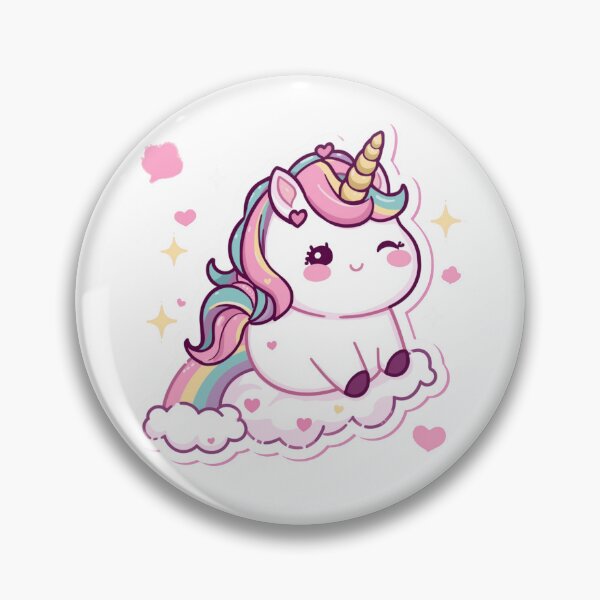 Item preview, Kawaii Chubby Unicorn Rainbow Cloud Cute Pastel Magical Unicorn Sticker Art designed and sold by Cosmic Zodiac Studio.