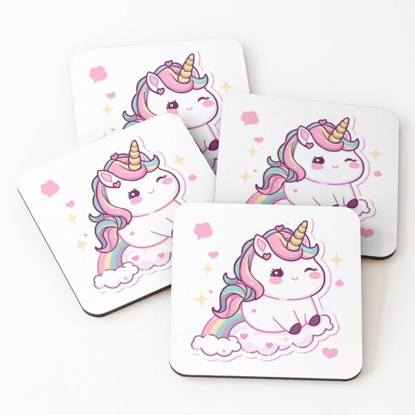 Item preview, Kawaii Chubby Unicorn Rainbow Cloud Cute Pastel Magical Unicorn Sticker Art designed and sold by Cosmic Zodiac Studio.