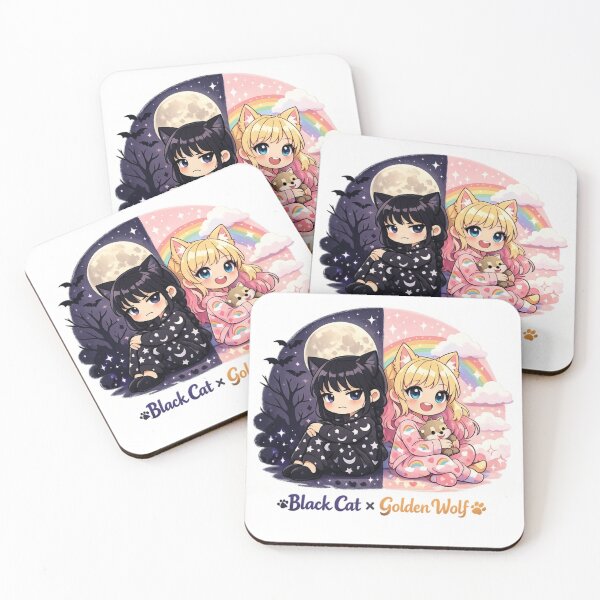 Item preview, Wenclair Black Cat x Golden Wolf designed and sold by funny things random.