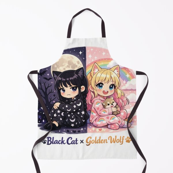 Item preview, Wenclair Black Cat x Golden Wolf designed and sold by funny things random.