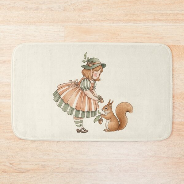 Item preview, Woodland Adventures: Girl Sharing Acorns with a Squirrel designed and sold by Pasteltone.