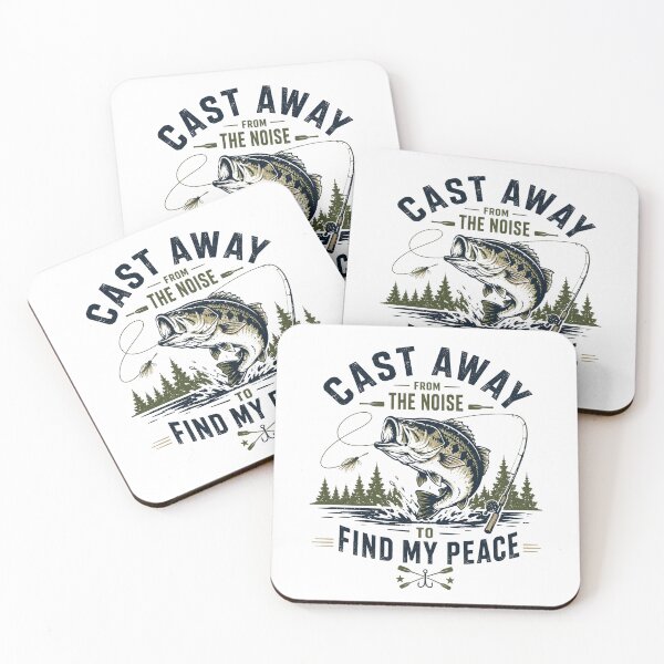Item preview, Cast Away Fishing Peace Bass Quote designed and sold by bosamji.