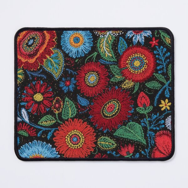 Item preview, Red and Blue Flowers Embroidery  designed and sold by PamLeeDesign.