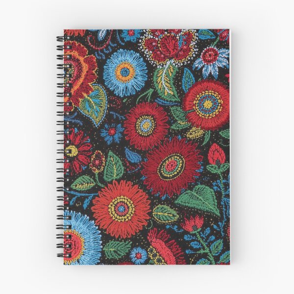 Item preview, Red and Blue Flowers Embroidery  designed and sold by PamLeeDesign.