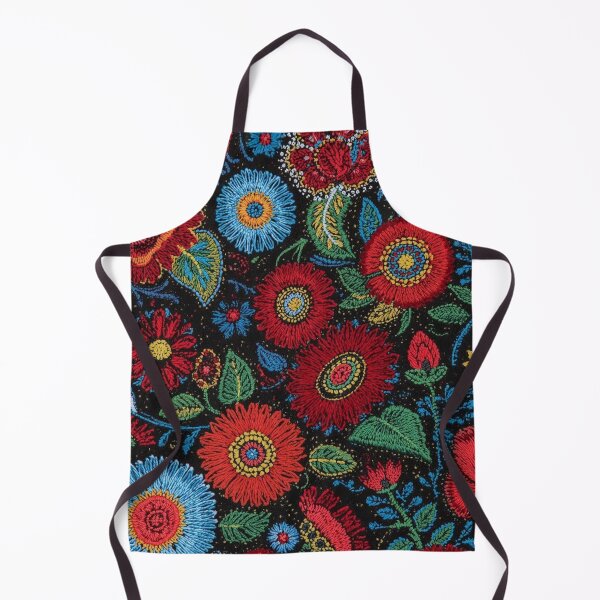 Item preview, Red and Blue Flowers Embroidery  designed and sold by PamLeeDesign.