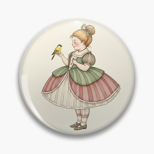 Item preview, Gentle Girl with a Little Yellow Bird designed and sold by Pasteltone.