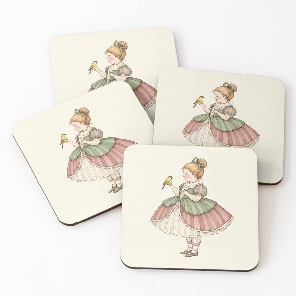 Item preview, Gentle Girl with a Little Yellow Bird designed and sold by Pasteltone.
