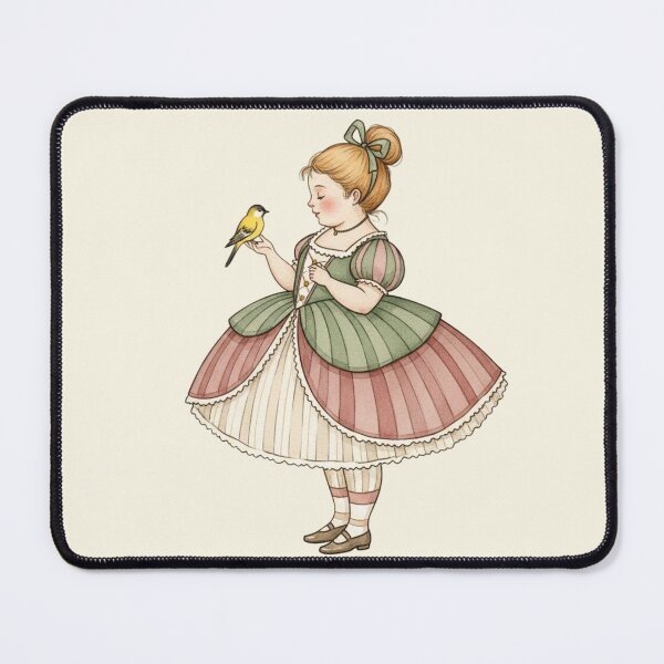 Item preview, Gentle Girl with a Little Yellow Bird designed and sold by Pasteltone.