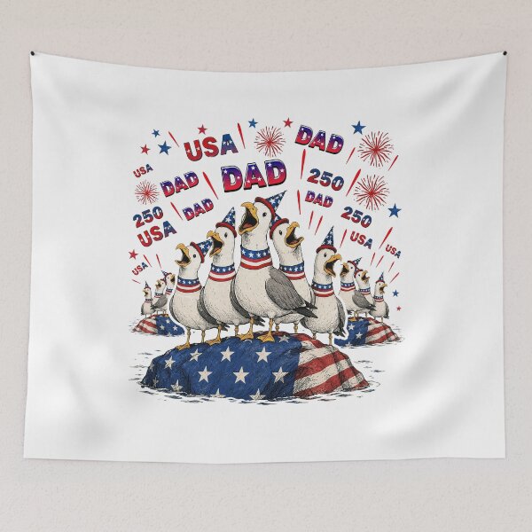 Item preview, Dad seagull 250 years fathers day designed and sold by schoolofbullies.