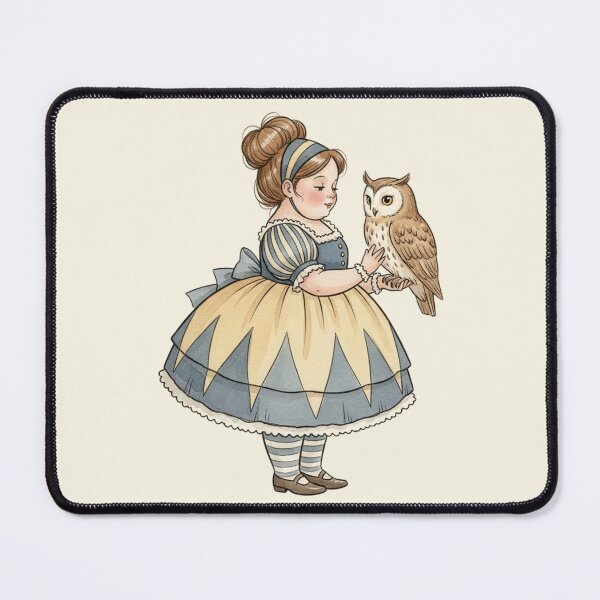 Item preview, Vintage Storybook Girl with a Wise Owl designed and sold by Pasteltone.