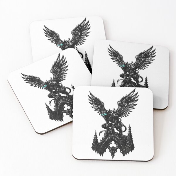 Item preview, Mechanical Gargoyle Sentinel | Gothic Steampunk Winged Statue Vector Tee designed and sold by Studio77-Gothic.