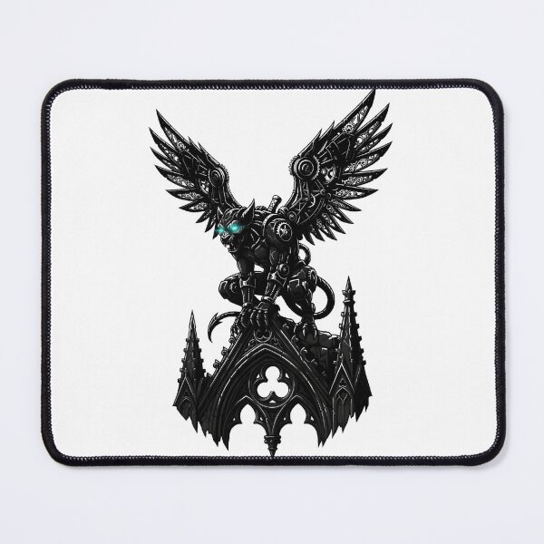 Item preview, Mechanical Gargoyle Sentinel | Gothic Steampunk Winged Statue Vector Tee designed and sold by Studio77-Gothic.