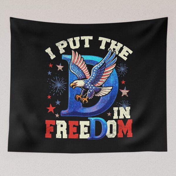 Item preview, I Put the D in Freedom Patriotic Eagle designed and sold by schoolofbullies.