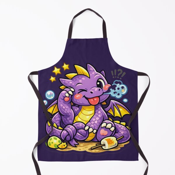 Item preview, Cute Purple Dragon Trying to Toast Marshmallow: Kawaii Fantasy Mascot Sticker designed and sold by Yasmine Mohammed.