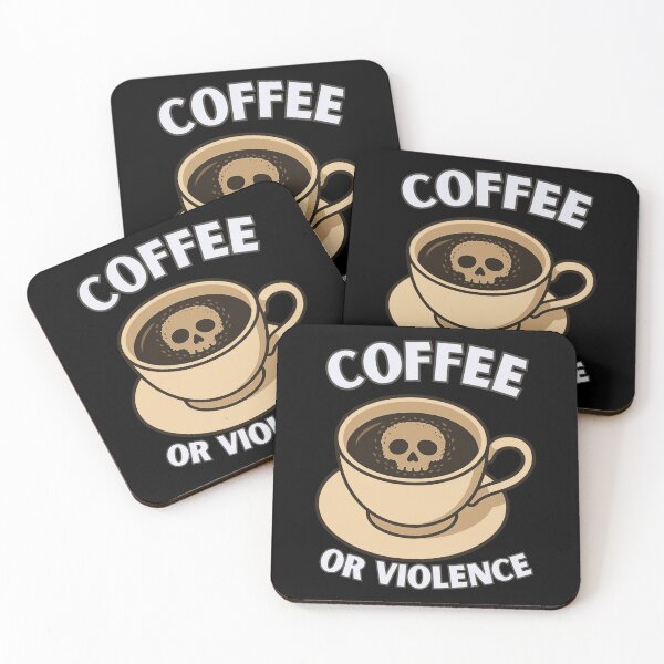 Item preview, coffee or violence simple classic design designed and sold by OldSkullDesigns.
