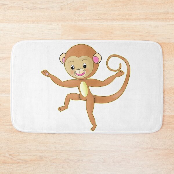 Item preview, Cute Happy Kawaii Monkey Dancing And Smiling designed and sold by BalRaju-Doodles.