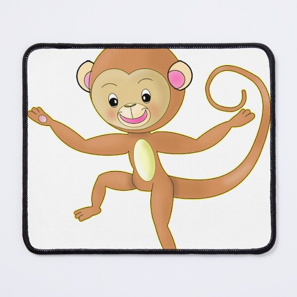 Item preview, Cute Happy Kawaii Monkey Dancing And Smiling designed and sold by BalRaju-Doodles.