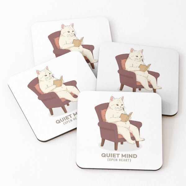 Item preview, Vintage Cat Reading Book Slow Living Art designed and sold by COZY VINTAGE animal.