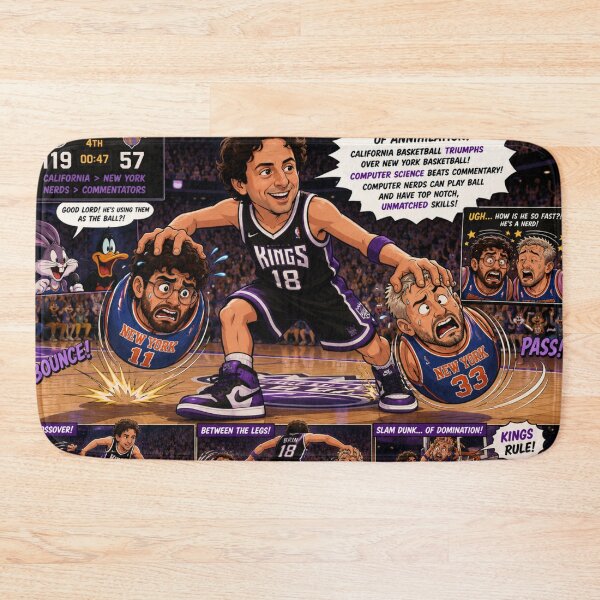 Item preview, Cartoon Basketball Showdown: Sergey Brin vs. Hasan Piker and Kyle Kulinski designed and sold by Uniqueartai.