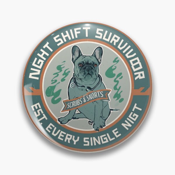 Item preview, Funny Night Shift Nurse Bulldog Scrubs Design designed and sold by PawsRetroStudio.