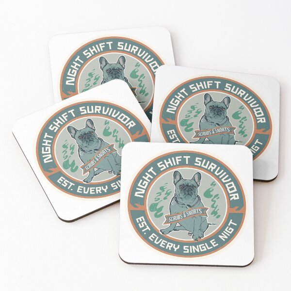 Item preview, Funny Night Shift Nurse Bulldog Scrubs Design designed and sold by PawsRetroStudio.