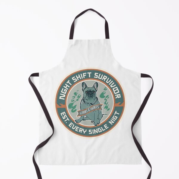 Item preview, Funny Night Shift Nurse Bulldog Scrubs Design designed and sold by PawsRetroStudio.