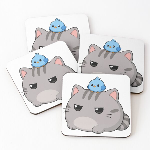 Item preview, Little Blue Bird Buddy - Annoyed Kitty designed and sold by Vanilla-Girl.