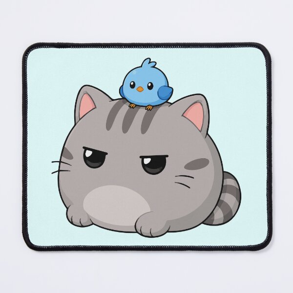 Item preview, Little Blue Bird Buddy - Annoyed Kitty designed and sold by Vanilla-Girl.