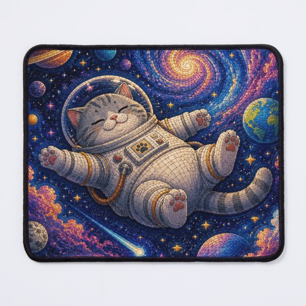 Item preview, Funny Gray Cat Sleeping in a Celestial Dreamscape designed and sold by Mindworx21.