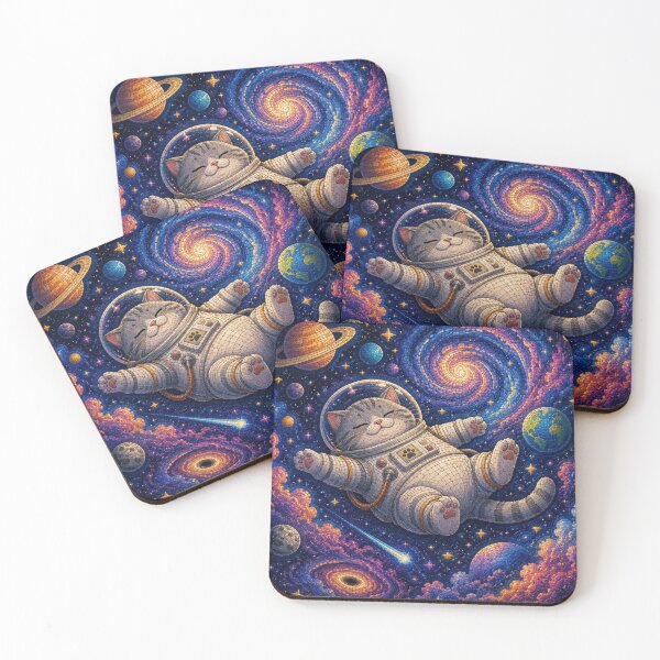 Item preview, Funny Gray Cat Sleeping in a Celestial Dreamscape designed and sold by Mindworx21.