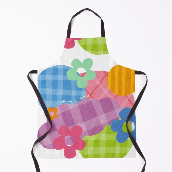 Item preview, Fuzzy Feelings — Retro Gingham Floral Blob Print designed and sold by Bottled Sunshine Studio.