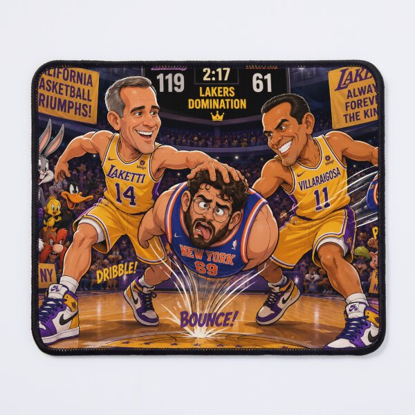Item preview, Ultimate Cartoon Basketball Showdown: Eric Garcetti and Antonio Villaraigosa vs. Hasan Piker designed and sold by Uniqueartai.
