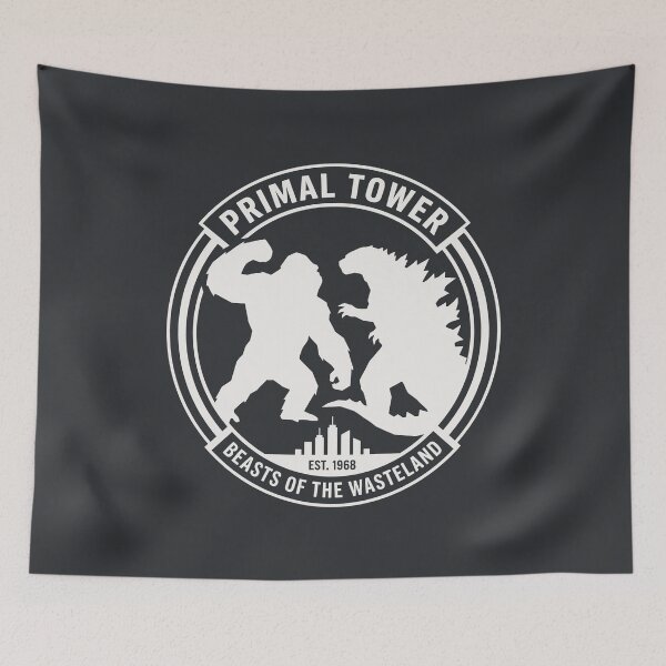 Item preview, Primal Tower Giant Monster Beast Battle Retro Badge designed and sold by SplashTastic.