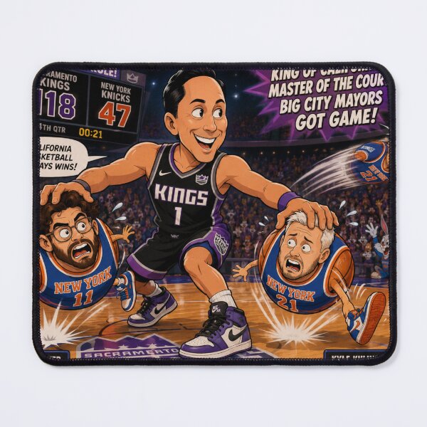 Item preview, Cartoon Basketball Showdown: Todd Gloria vs. Hasan Piker and Kyle Kulinski designed and sold by Uniqueartai.