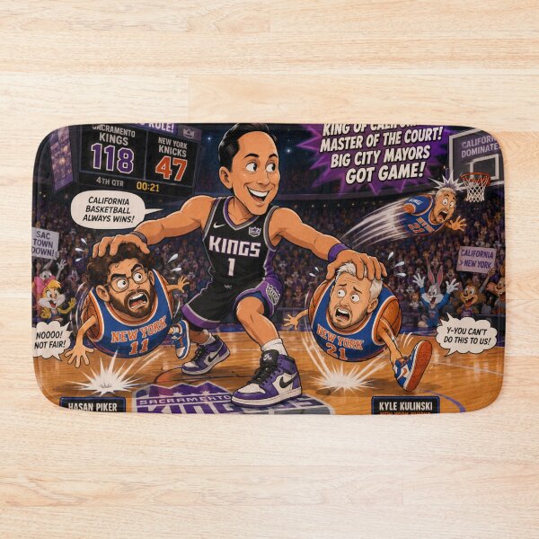 Item preview, Cartoon Basketball Showdown: Todd Gloria vs. Hasan Piker and Kyle Kulinski designed and sold by Uniqueartai.