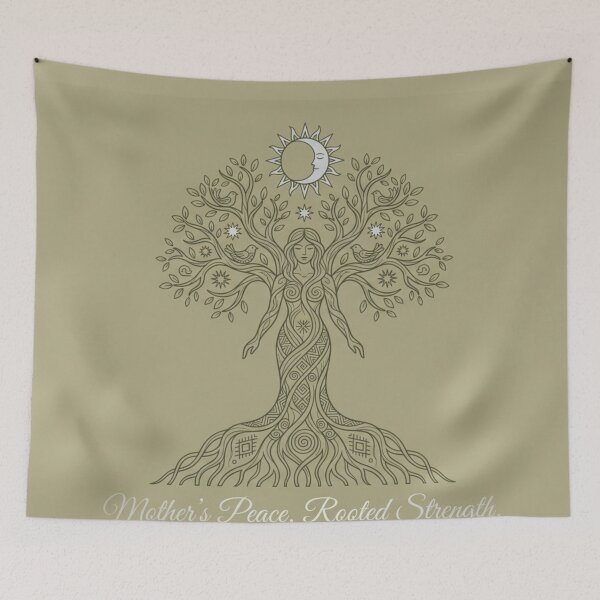 Item preview, Mother's Peace Slavic Goddess Tree of Life Boho Art designed and sold by InnerwayStudio.