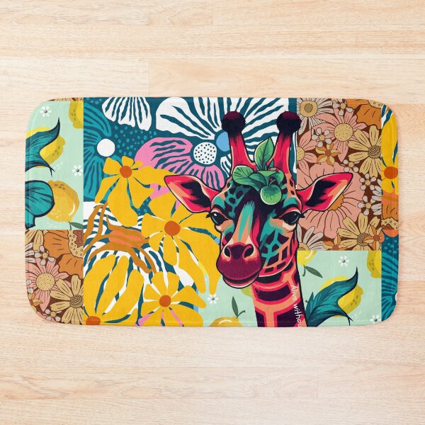 Item preview, Wild in Bloom — Tropical Giraffe Print designed and sold by Bottled Sunshine Studio.