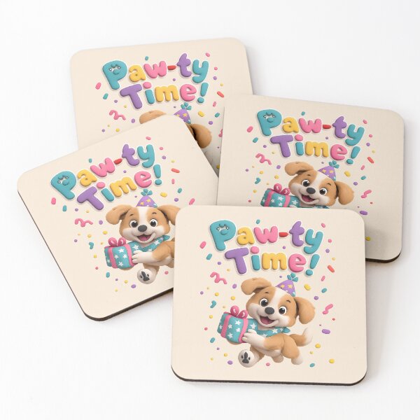 Item preview, Cute Puppy Birthday Party | Kawaii 3D Happy Birthday Art designed and sold by Moons Studio.