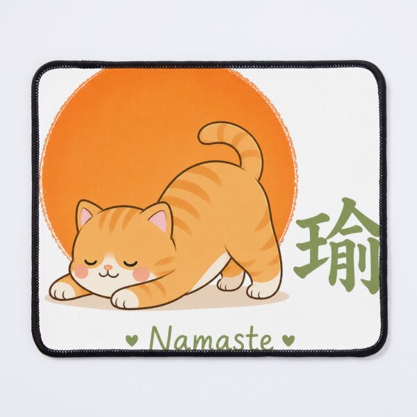 Item preview, Cute Yoga Cat – Kawaii Cat Namaste Japanese Yoga Art Gift designed and sold by QARVI.