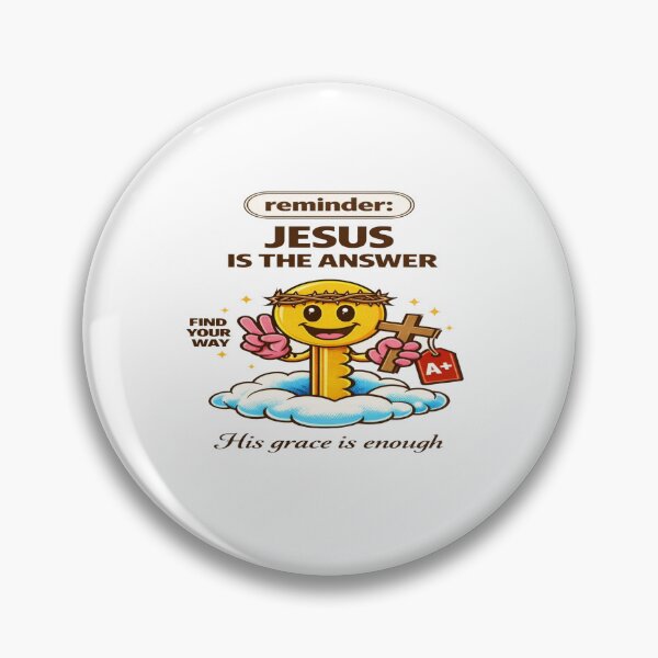 Item preview, Jesus Is the Answer Key Art • Cute Faith Illustration with Cross & Uplifting Christian Message designed and sold by Bright Nest Studio.
