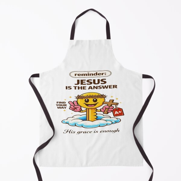 Item preview, Jesus Is the Answer Key Art • Cute Faith Illustration with Cross & Uplifting Christian Message designed and sold by Bright Nest Studio.