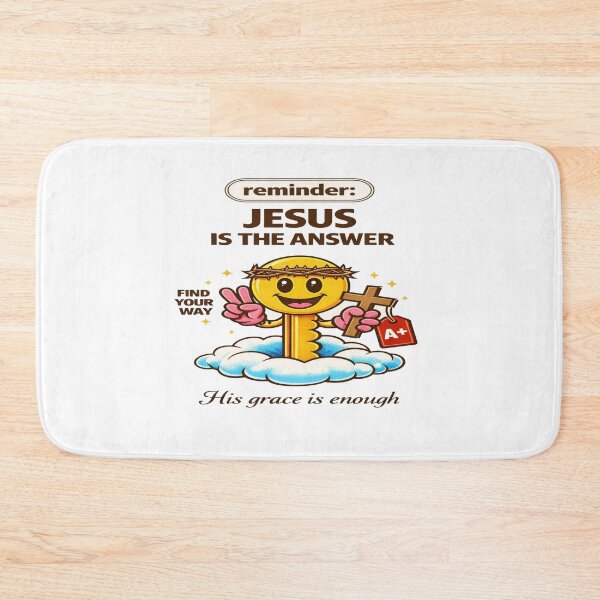 Item preview, Jesus Is the Answer Key Art • Cute Faith Illustration with Cross & Uplifting Christian Message designed and sold by Bright Nest Studio.