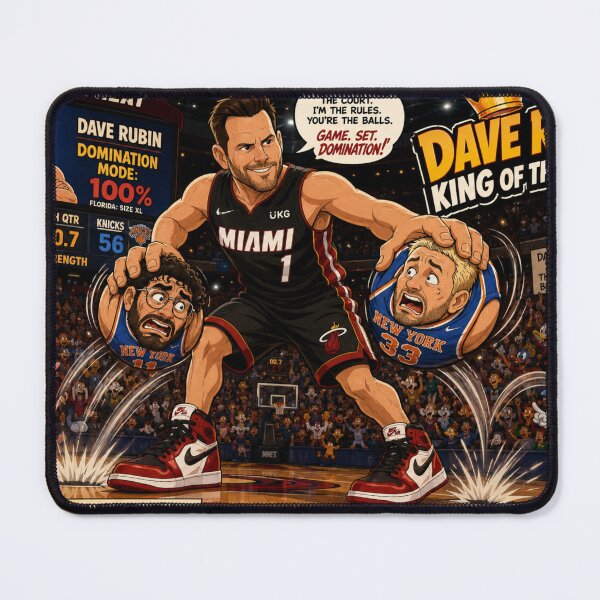 Item preview, Cartoon Basketball Showdown: Dave Rubin vs. Hasan Piker and Kyle Kulinski designed and sold by Uniqueartai.